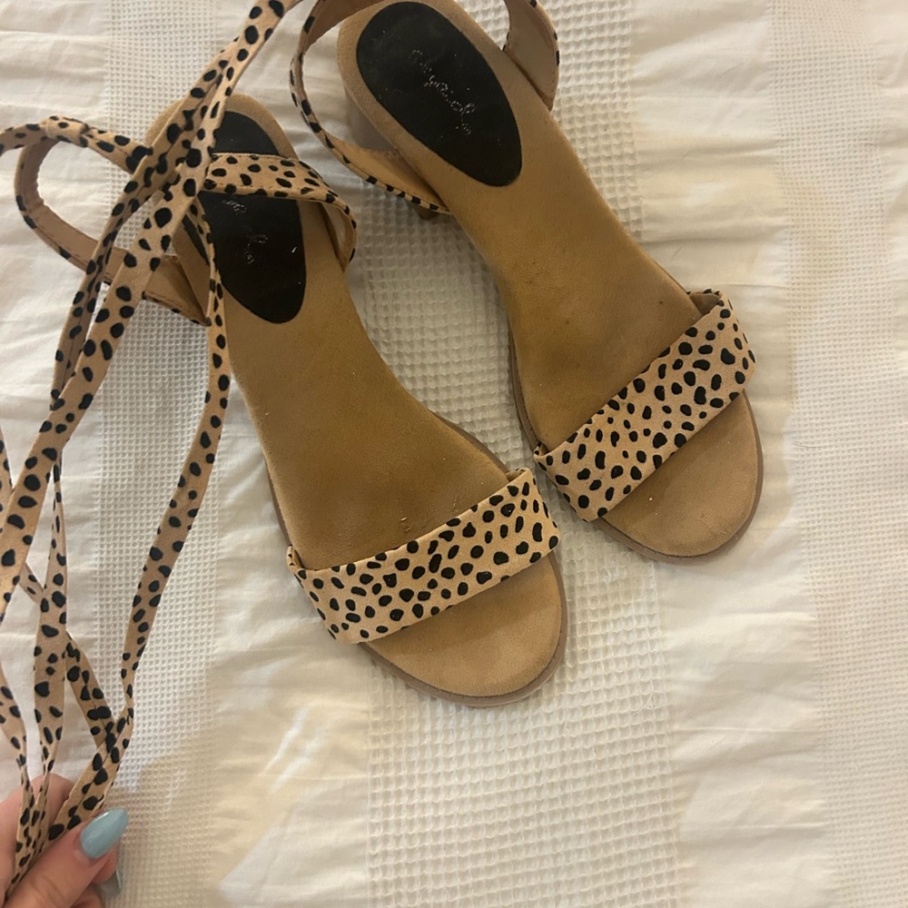 Leopard Print Strappy Sandals